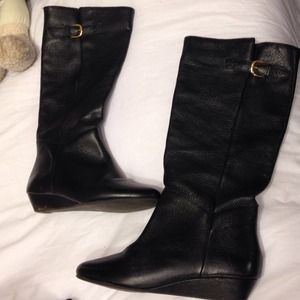 Aldo knee high leather black boots