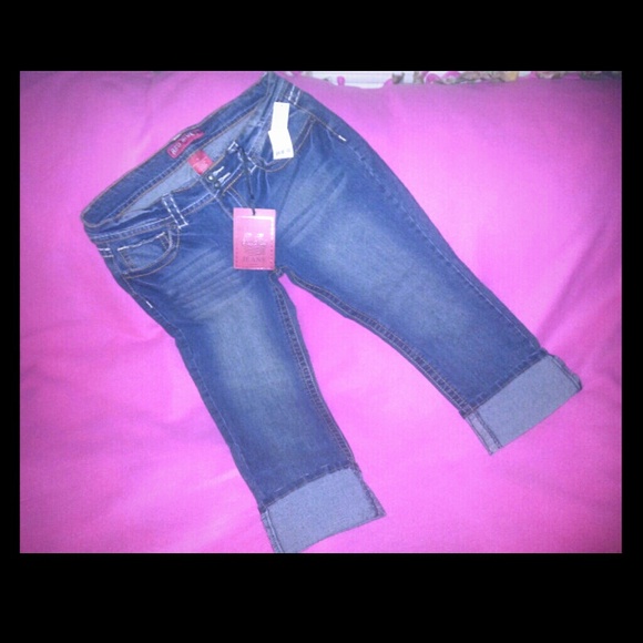Red Rivets Blue Jean Capri's Just Reduced