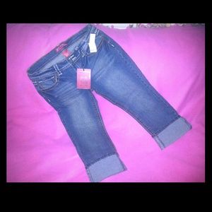 Red Rivets Blue Jean Capri's Just Reduced
