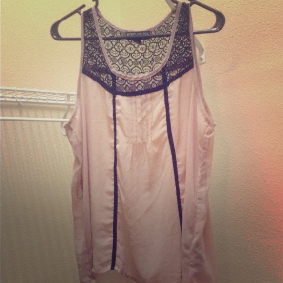 Pink/black chiffon top - XL Forever21 +