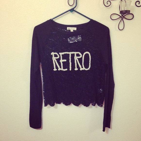 Black Scallop Lace Sweater