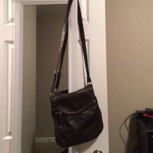 Dark brown satchel or cross body purse