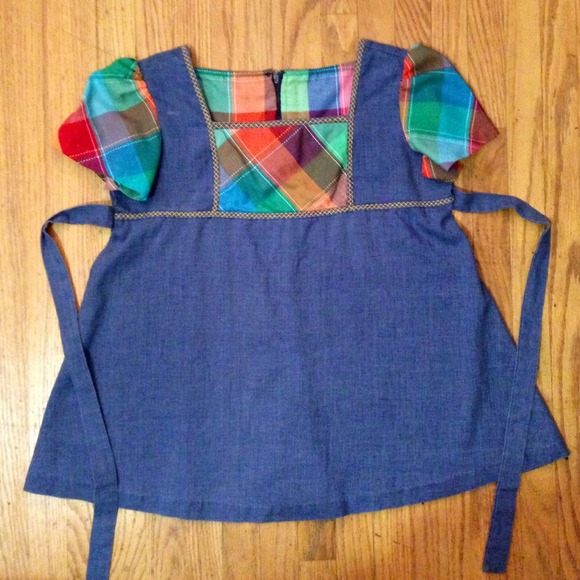 ⚡️Cute Vintage Denim 70's Style Baby Doll Top ⚡️ - Picture 2 of 4