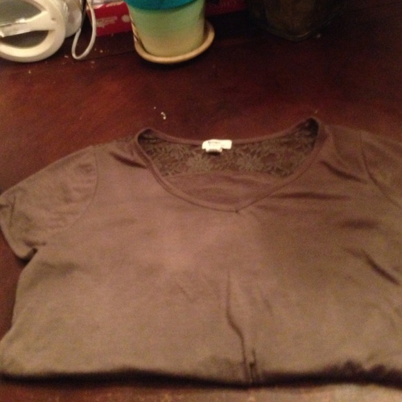 Cute Brown Lace Back Shirt