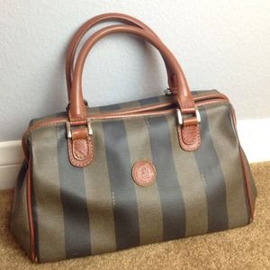 Authentic Vintage FENDI Pequin Handbag