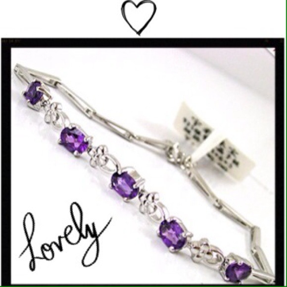 Sterling Silver Jewelry - 🎉HOST PICK🎉.925 Genuine Amethyst Bracelet🎉💘🎉