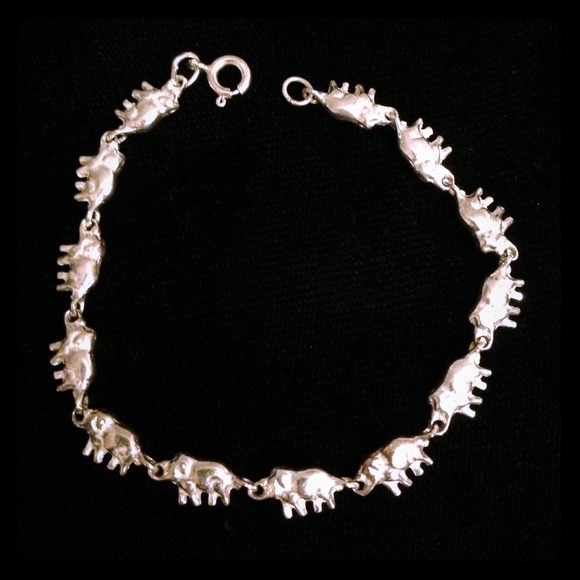 Jewelry - Sterling silver elephant bracelets 6 1/2 inches