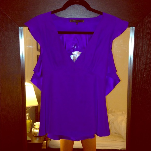 BCBG MaxAzria purple silk top