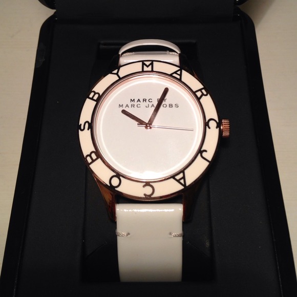 Marc Jacobs Blade Rose Gold/White Patent Watch