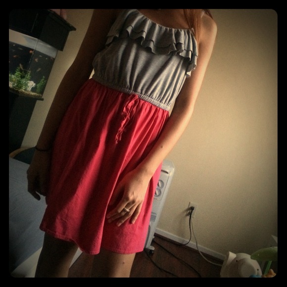 Pink and grey dress