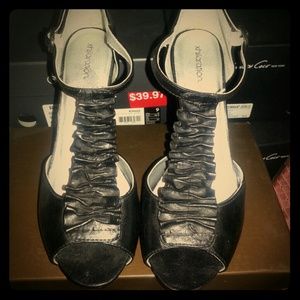 REDUCED Black peep toe heels