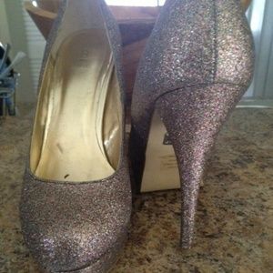 Bakers Mult Glitter Victoria G Platform Pumps