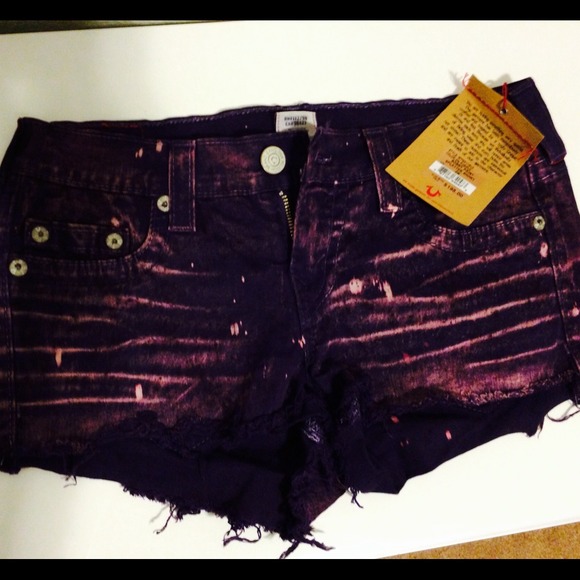 Purple True Religion Shorts