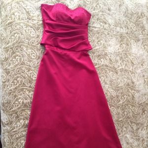 Bari Jay 2 piece Cranberry Floor Length Formal