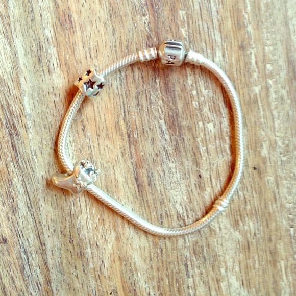 Sterling silver pandora bracelet. Only worn twice