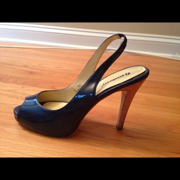 Blue peeptoe high heels sz 8 - Picture 2 of 2