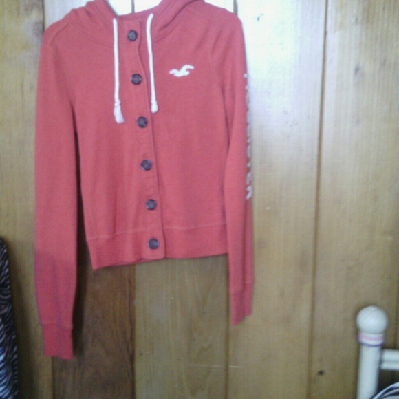 Coral button up Hollister jacket