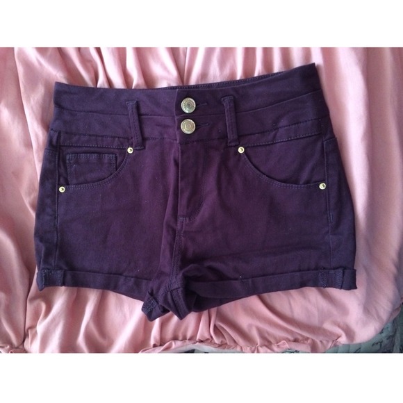 Purple High waisted shorts