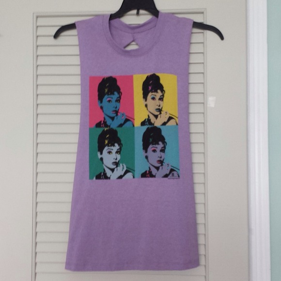 Audrey Hepburn Open Back Shirt Purple - Picture 2 of 3