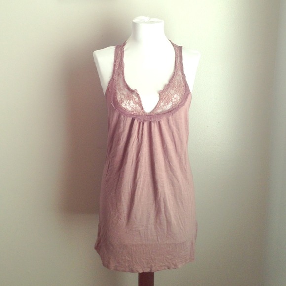 SOLD!  Mauve romantic lace detailed top