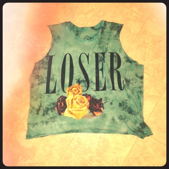 Loser crop top and flower headband bundle