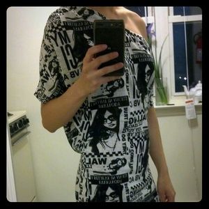 Fun one shoulder shirt dress