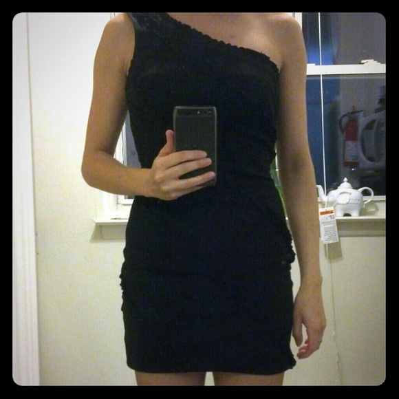 Black one shoulder dress