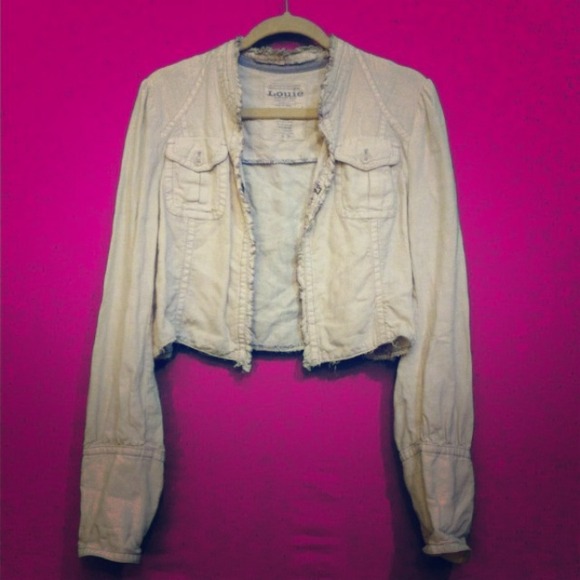 💗Anthropologie Louie Cropped Beige Jacket S/M 💕
