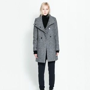 ****💥SOLD💥**** ZARA 
DOUBLE BREASTED TWILL COAT