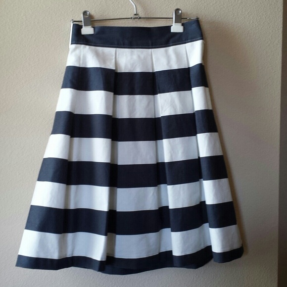 Navy striped skirt