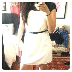 Color block dress. White black and blue
