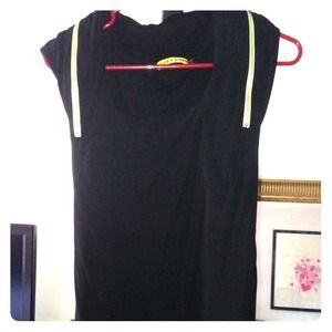 Black dress with lime green zippers