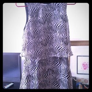 Black white zebra dress