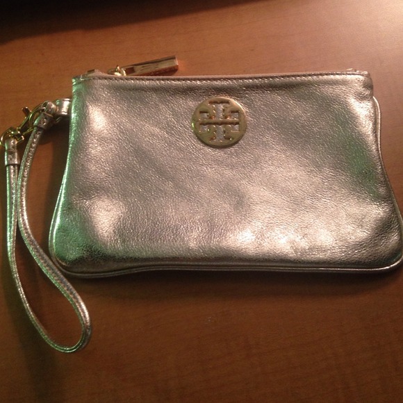 Gold Tory Burch Wristlet