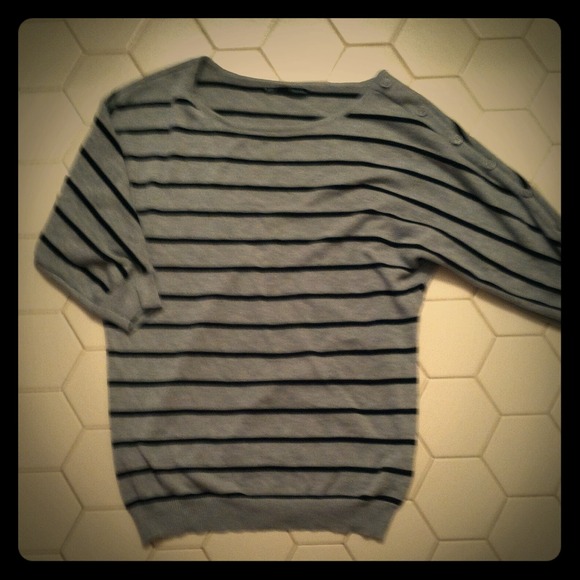 Gray with Black stripes oversized sweater