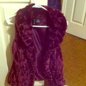 Purple faux fur vest