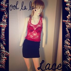Red lace tank top❤