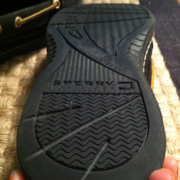 Reduced!! Sperry black glittery boat shoes loafers - Picture 3 of 4