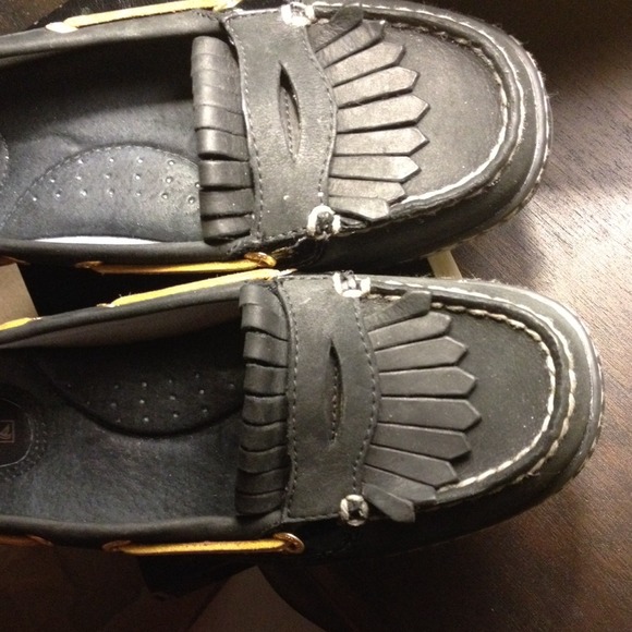 Reduced!! Sperry black glittery boat shoes loafers - Picture 4 of 4