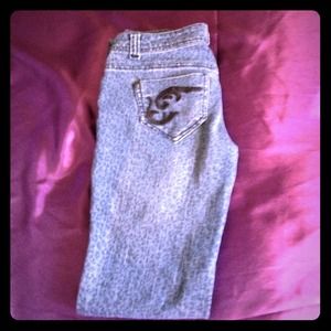 Animal print blue denim size 1