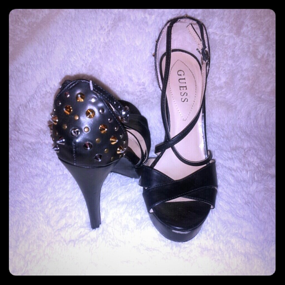Guess heals w/ studded accent