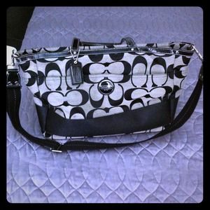 Black Coach diaper bag / baby bag