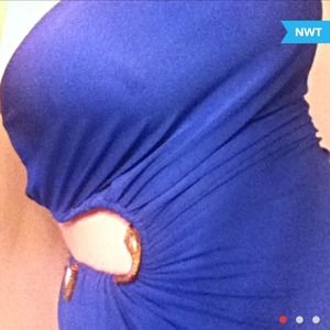 Royal blue Megan fox snake cutout dress