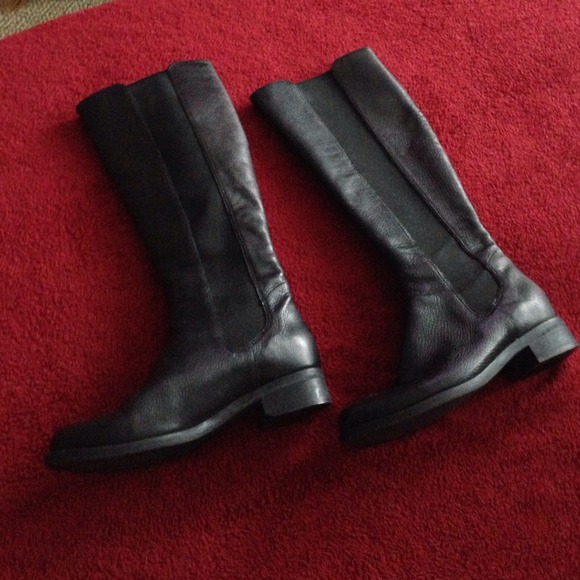 Black leather boots