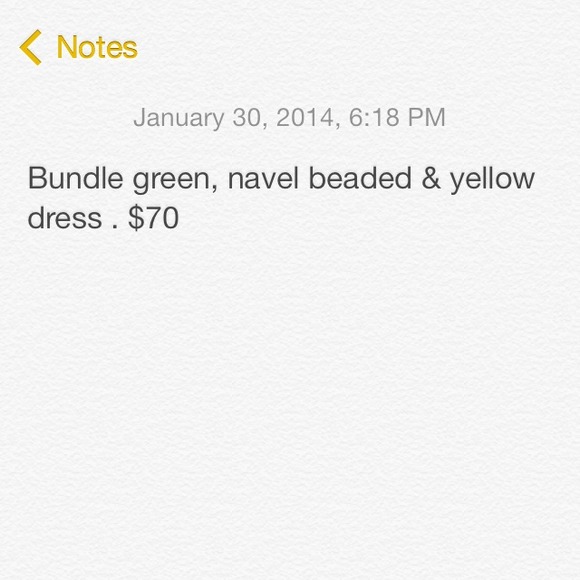 Green, yellow and navy beaded dress