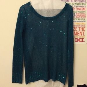 Forest Green Sequin Sweater. Only worn once!