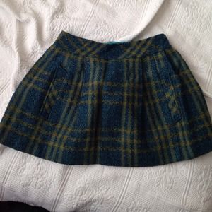 "Peacock" themed plaid skirt