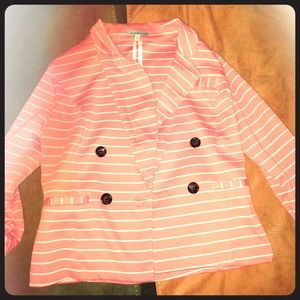 Charlotte Russe Coral Striped Blazer.