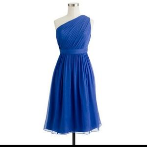 J. Crew one shoulder silk chiffon dress