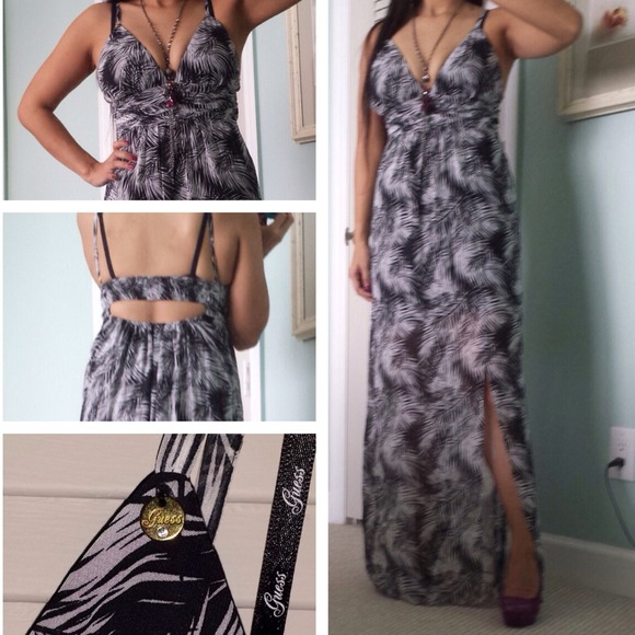 GUESS V-Neck Empire Waist Maxi dress NWOT - Picture 1 of 4
